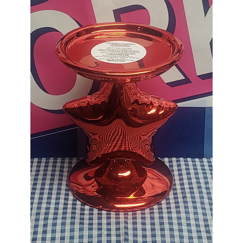 BBW Shiny Red Star Single Wick Candle Holder / Pedestal Home Fragrance Decor